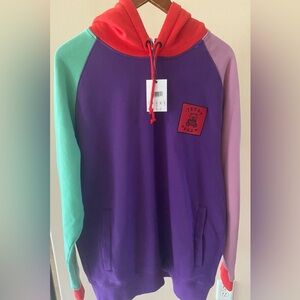 Teddy Fresh Colorblock Hoodie Men's cotton Pullover Sweatshirt XL Unisex
